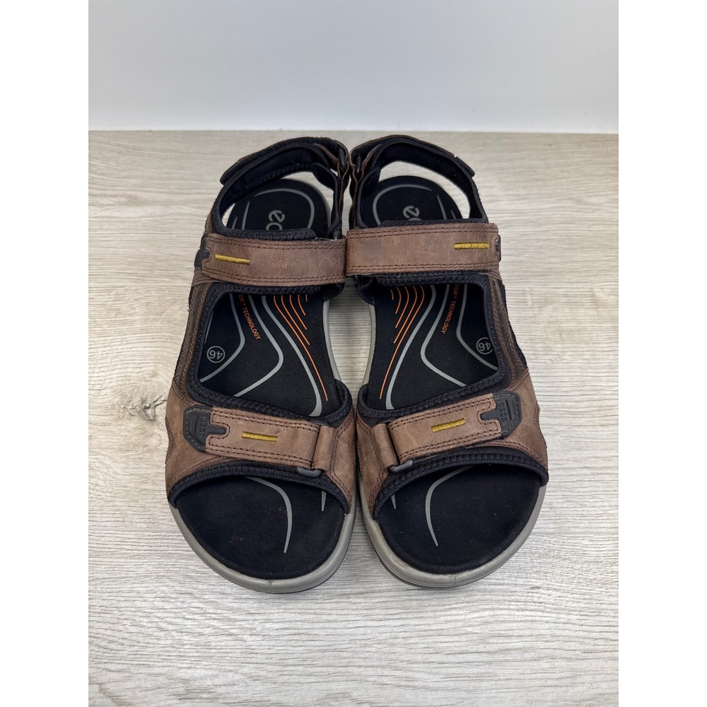ECCO Yucatan Offroad Men's 46 Brown Nubuck Leather Walking Hiking Sandals